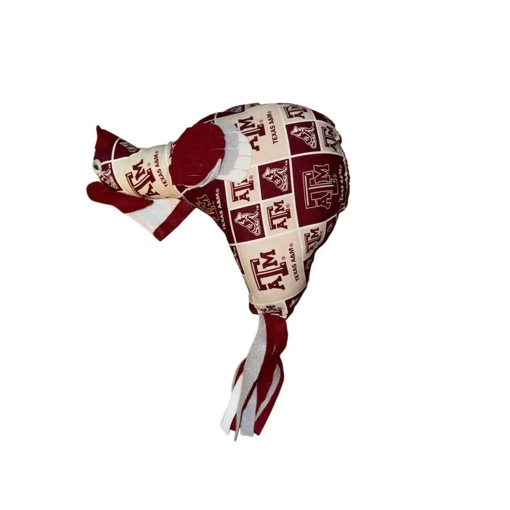 Texas A&M folk style chicken pillow decor handmade‎ Aggies one wing needs repair